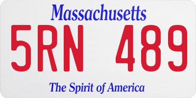 MA license plate 5RN489