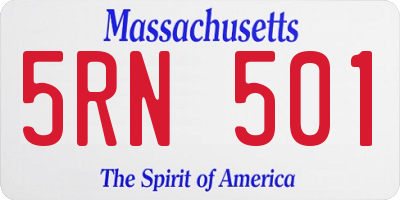 MA license plate 5RN501
