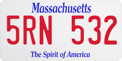 MA license plate 5RN532