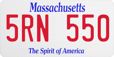 MA license plate 5RN550