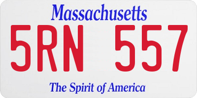 MA license plate 5RN557