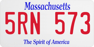 MA license plate 5RN573
