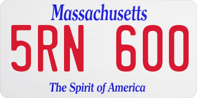 MA license plate 5RN600