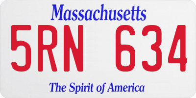 MA license plate 5RN634
