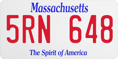 MA license plate 5RN648