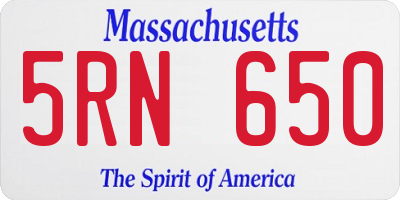MA license plate 5RN650