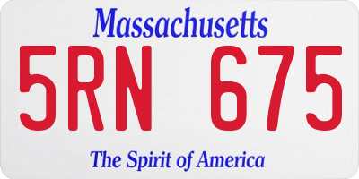 MA license plate 5RN675
