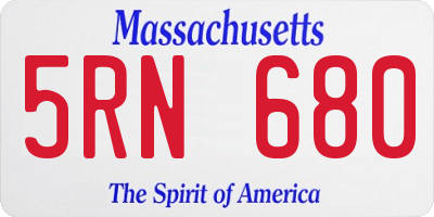 MA license plate 5RN680