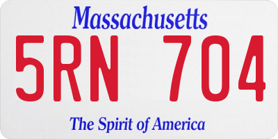 MA license plate 5RN704