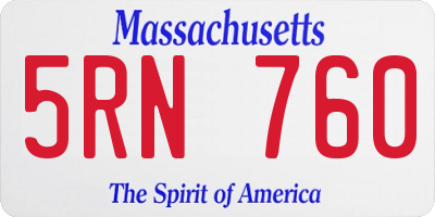 MA license plate 5RN760