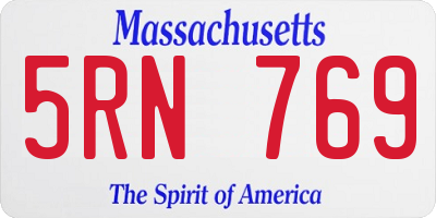 MA license plate 5RN769