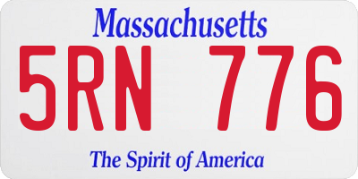 MA license plate 5RN776