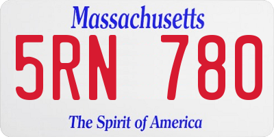 MA license plate 5RN780