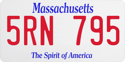 MA license plate 5RN795