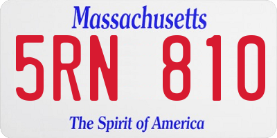 MA license plate 5RN810
