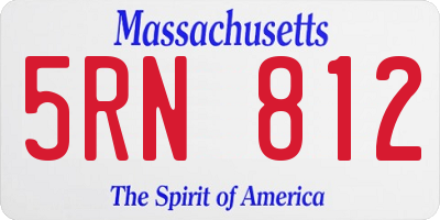 MA license plate 5RN812