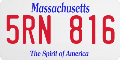 MA license plate 5RN816