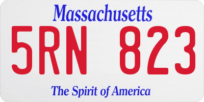 MA license plate 5RN823