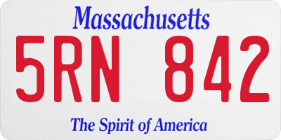 MA license plate 5RN842