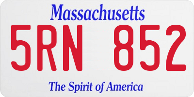 MA license plate 5RN852
