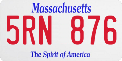MA license plate 5RN876