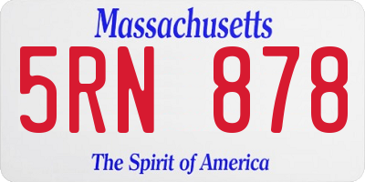 MA license plate 5RN878