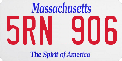 MA license plate 5RN906