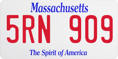 MA license plate 5RN909