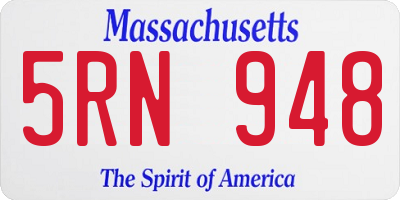 MA license plate 5RN948