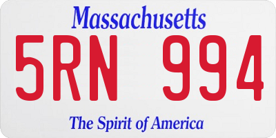 MA license plate 5RN994