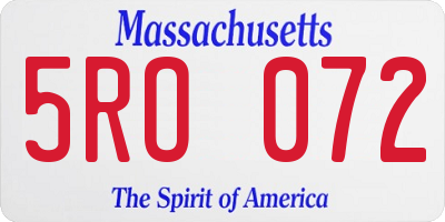 MA license plate 5RO072