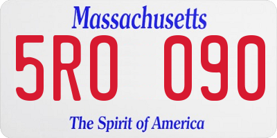 MA license plate 5RO090