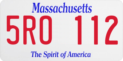 MA license plate 5RO112