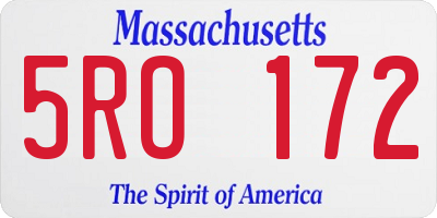 MA license plate 5RO172