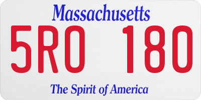 MA license plate 5RO180