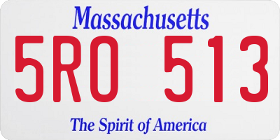 MA license plate 5RO513