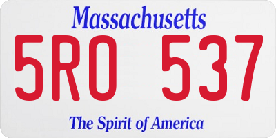 MA license plate 5RO537