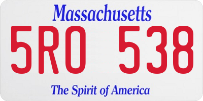 MA license plate 5RO538