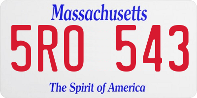 MA license plate 5RO543