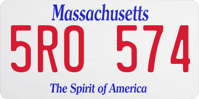 MA license plate 5RO574