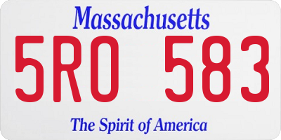 MA license plate 5RO583