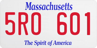 MA license plate 5RO601