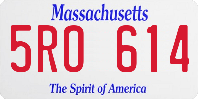 MA license plate 5RO614