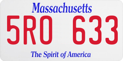 MA license plate 5RO633