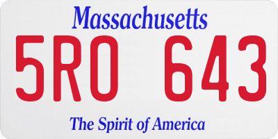 MA license plate 5RO643