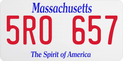 MA license plate 5RO657
