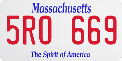 MA license plate 5RO669