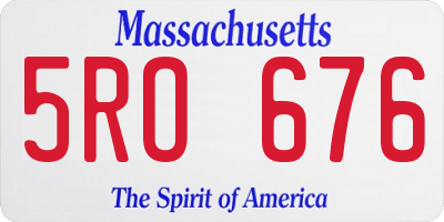 MA license plate 5RO676