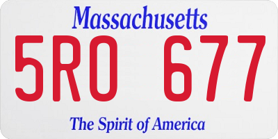 MA license plate 5RO677