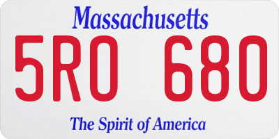 MA license plate 5RO680